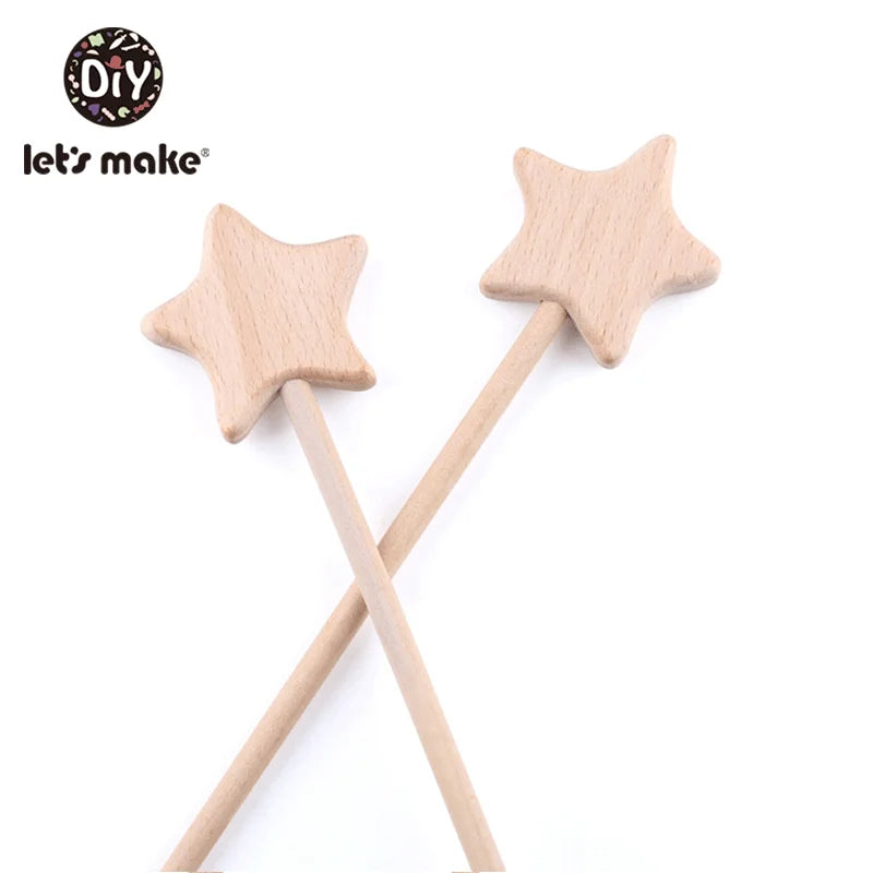 Wooden Star Wands Blank Natural Wood Magic Wands for DIY Crafts Princess Fairy Wand for Kids Party Favors Painting & Decorating
