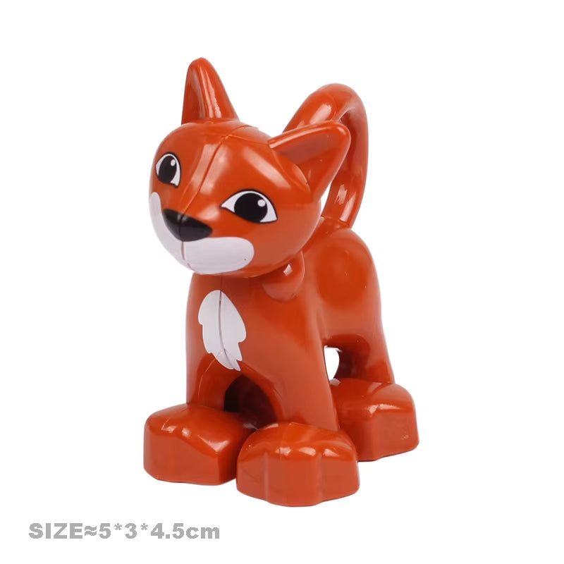 Big Size Building Blocks Cat Dog Pig Rabbit Model Accessories Compatible Bricks Farm Animals Set Assemble Education Toys for Kid