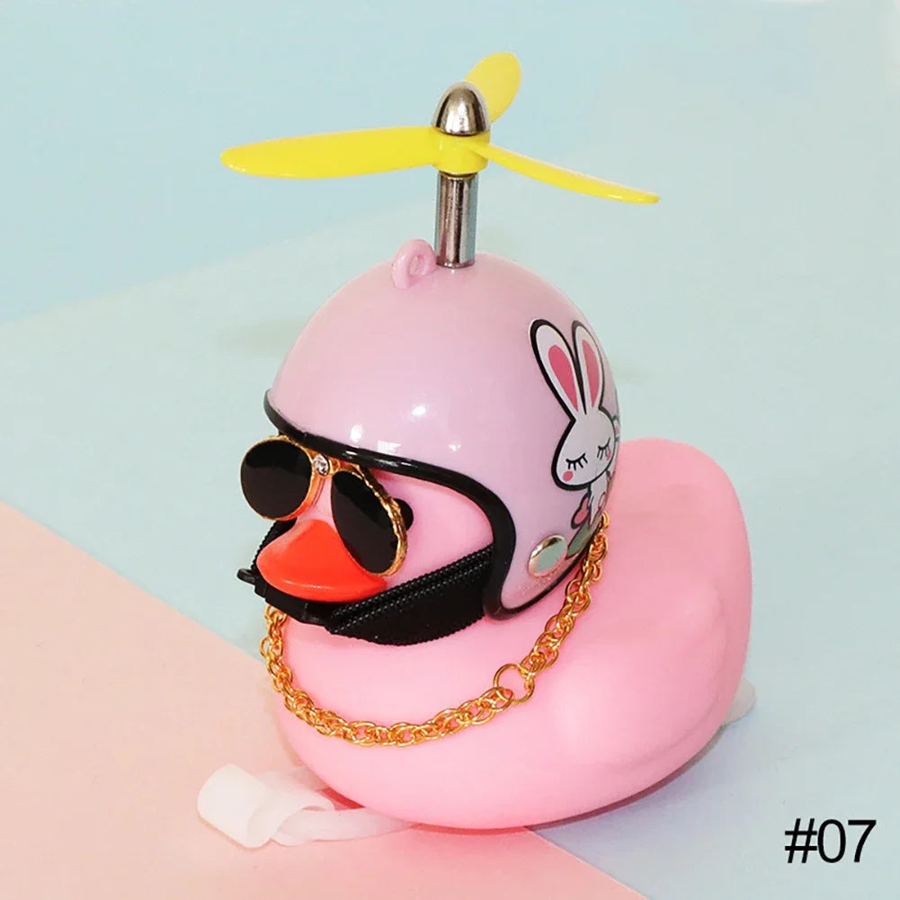 Luminous/Normal Airscrew Helmet Standing Duck Broken Wind Small Yellow Duck Bike Motor Riding Cycling Lights Bicycle Accessories
