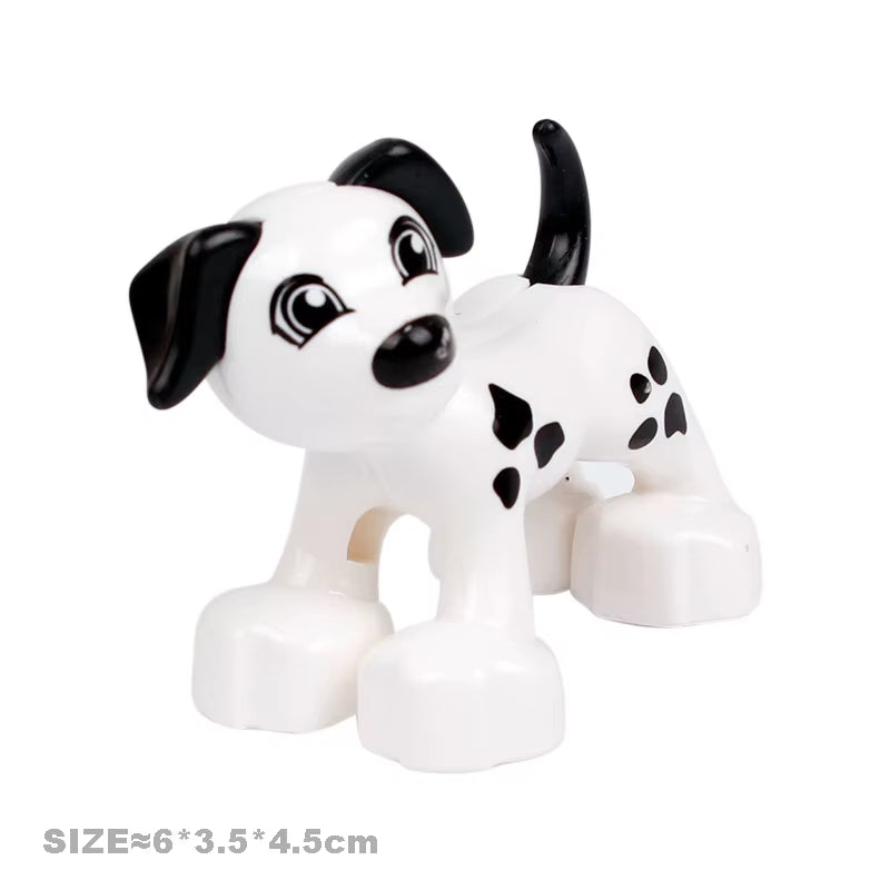 Big Size Building Blocks Cat Dog Pig Rabbit Model Accessories Compatible Bricks Farm Animals Set Assemble Education Toys for Kid