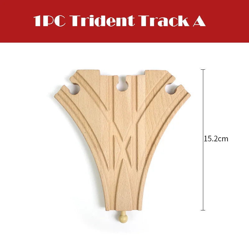 New Wooden Train Track Beech Wooden Railway Tracks Accessories Fit for All Brands Wood Tracks Educational Toys for Kids Gift