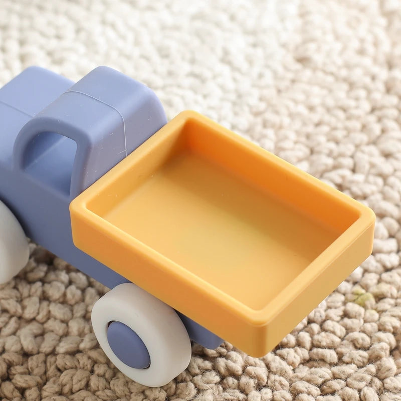 Baby Silicone Car Toys Montessori Baby Things Silicone Baby Teether Toy Car 0 12 Months Newborn Educational Toy Silicone Blocks