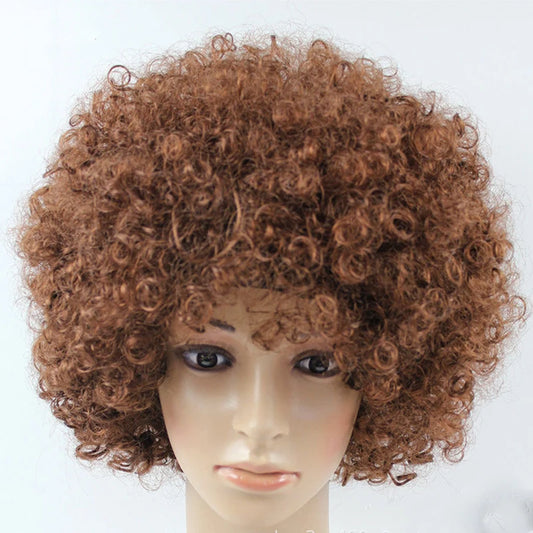 Women Curly Cosplay Wig Short Wavy Curly Hair Colorful Synthetic Wig for Daily Party Men Football Fan Wearing Kids Wigs