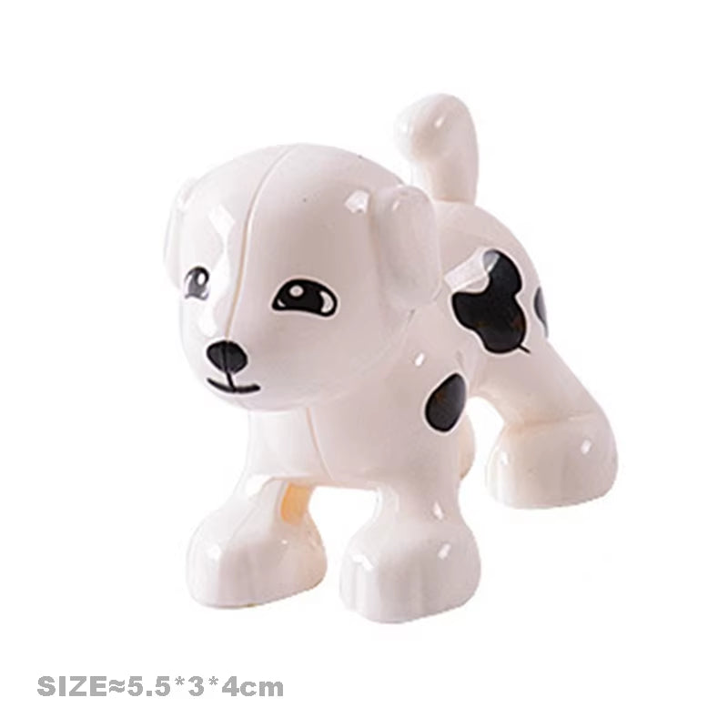 Big Size Building Blocks Cat Dog Pig Rabbit Model Accessories Compatible Bricks Farm Animals Set Assemble Education Toys for Kid
