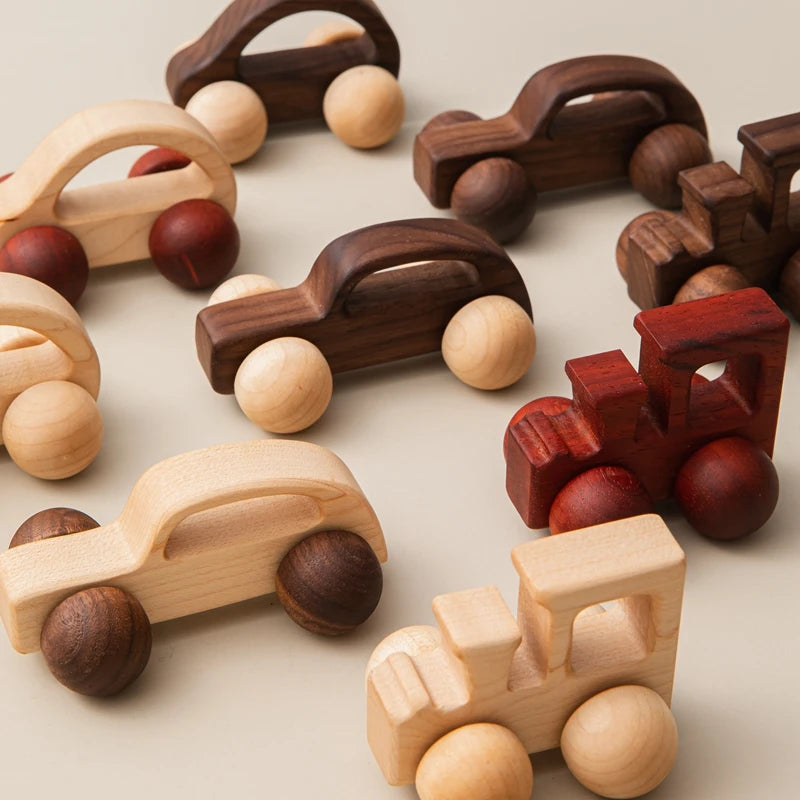 1Pcs Baby Wooden Toys Beech Wood Van Blocks Cartoon Car Montessori Educational Toys Boy Girl Baby 0-12 Months Toys Newborn Gifts