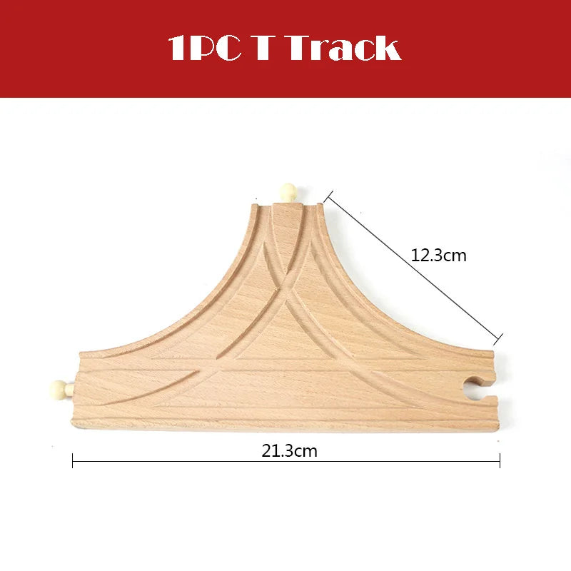 New Wooden Train Track Beech Wooden Railway Tracks Accessories Fit for All Brands Wood Tracks Educational Toys for Kids Gift