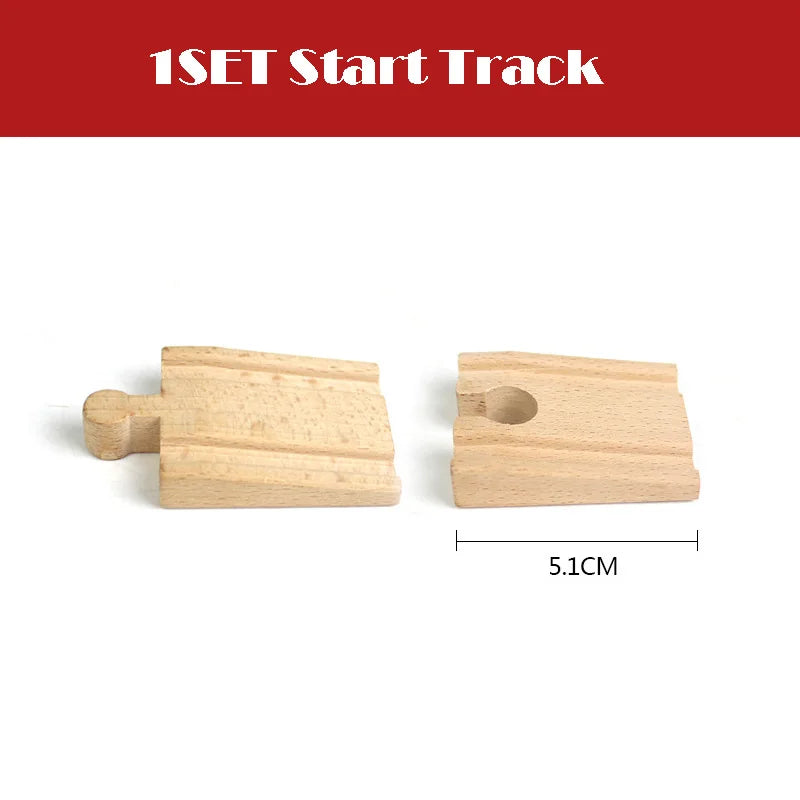 New Wooden Train Track Beech Wooden Railway Tracks Accessories Fit for All Brands Wood Tracks Educational Toys for Kids Gift