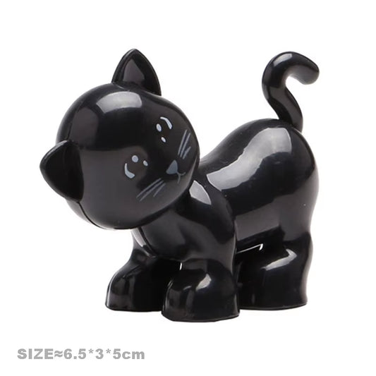 Big Size Building Blocks Cat Dog Pig Rabbit Model Accessories Compatible Bricks Farm Animals Set Assemble Education Toys for Kid