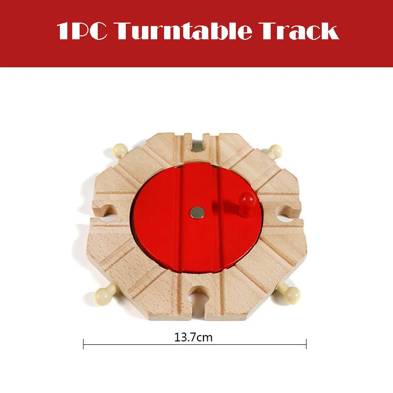 New Wooden Train Track Beech Wooden Railway Tracks Accessories Fit for All Brands Wood Tracks Educational Toys for Kids Gift