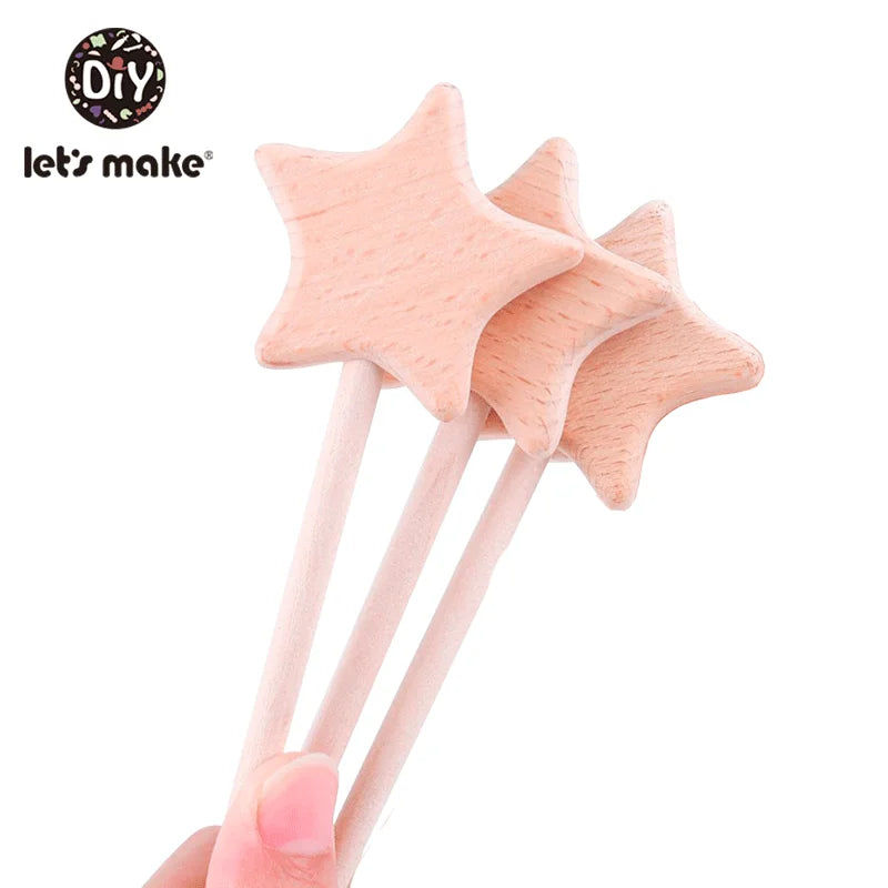 Wooden Star Wands Blank Natural Wood Magic Wands for DIY Crafts Princess Fairy Wand for Kids Party Favors Painting & Decorating