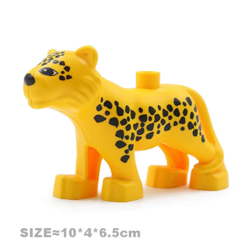 Big Size Building Blocks Cat Dog Pig Rabbit Model Accessories Compatible Bricks Farm Animals Set Assemble Education Toys for Kid