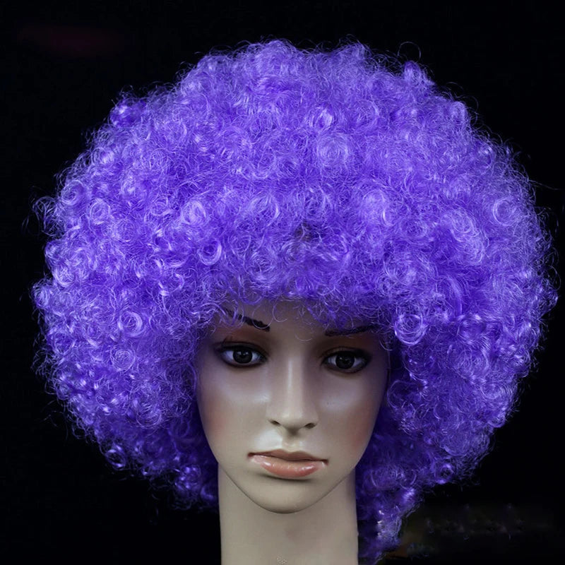 Women Curly Cosplay Wig Short Wavy Curly Hair Colorful Synthetic Wig for Daily Party Men Football Fan Wearing Kids Wigs