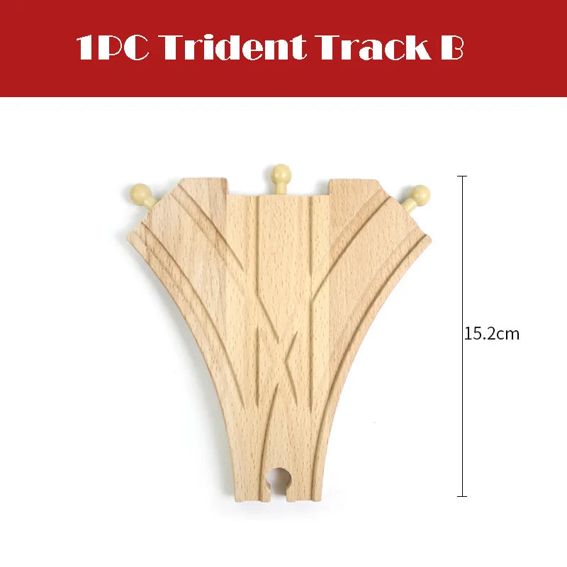 New Wooden Train Track Beech Wooden Railway Tracks Accessories Fit for All Brands Wood Tracks Educational Toys for Kids Gift