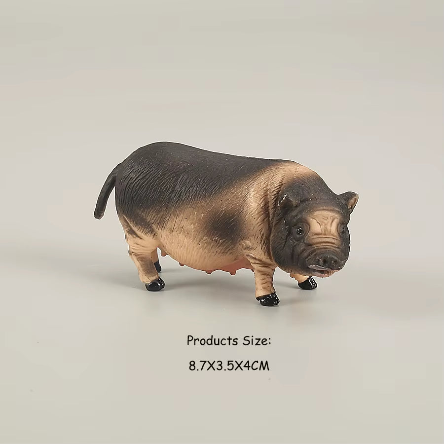 Simulated Wild Boar Pig Model Farm Animal Pig Family Set Figurines Action Figure Educational Toys for Kids Home Decor