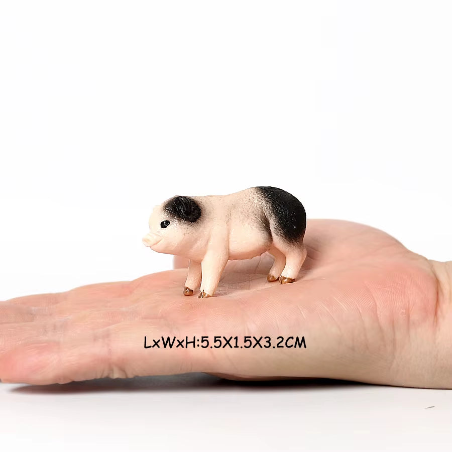 Simulated Wild Boar Pig Model Farm Animal Pig Family Set Figurines Action Figure Educational Toys for Kids Home Decor