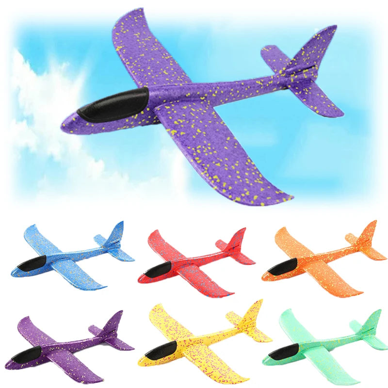 48Cm Large EVA Foam Aircraft Toy Hand Throw Flight Glider Aircraft Airplane DIY Model Toy Throwing Roundabout Airplane Kid Gifts