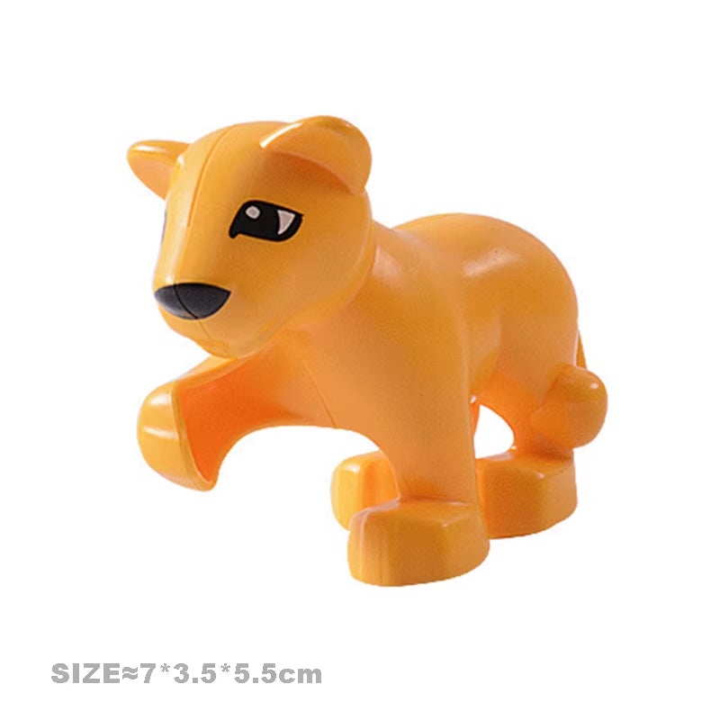 Big Size Building Blocks Cat Dog Pig Rabbit Model Accessories Compatible Bricks Farm Animals Set Assemble Education Toys for Kid