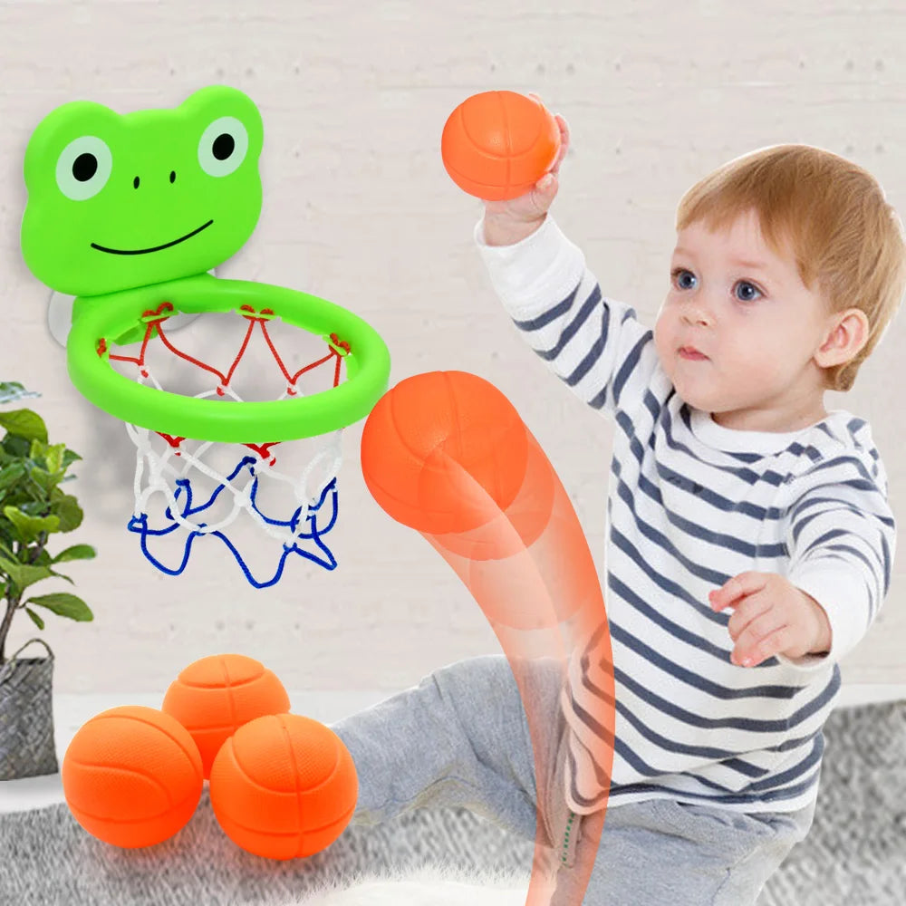 Baby Bath Toys Suction Cup Shooting Basketball Hoop with 3 Ball Bathroom Bathtub Shower Kid Play Water Game for Children