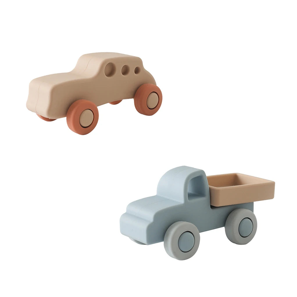Baby Silicone Car Toys Montessori Baby Things Silicone Baby Teether Toy Car 0 12 Months Newborn Educational Toy Silicone Blocks
