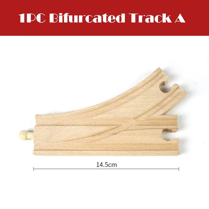 New Wooden Train Track Beech Wooden Railway Tracks Accessories Fit for All Brands Wood Tracks Educational Toys for Kids Gift