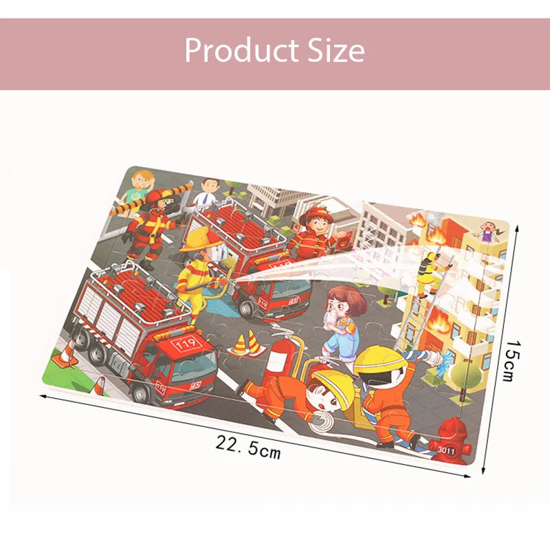 New 30 Pieces Wooden 3D Puzzles Cartoon Animal Jigsaw Puzzle Board Game Preschool Montessori Educational Toys for Children