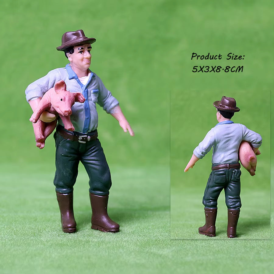 Simulated Wild Boar Pig Model Farm Animal Pig Family Set Figurines Action Figure Educational Toys for Kids Home Decor
