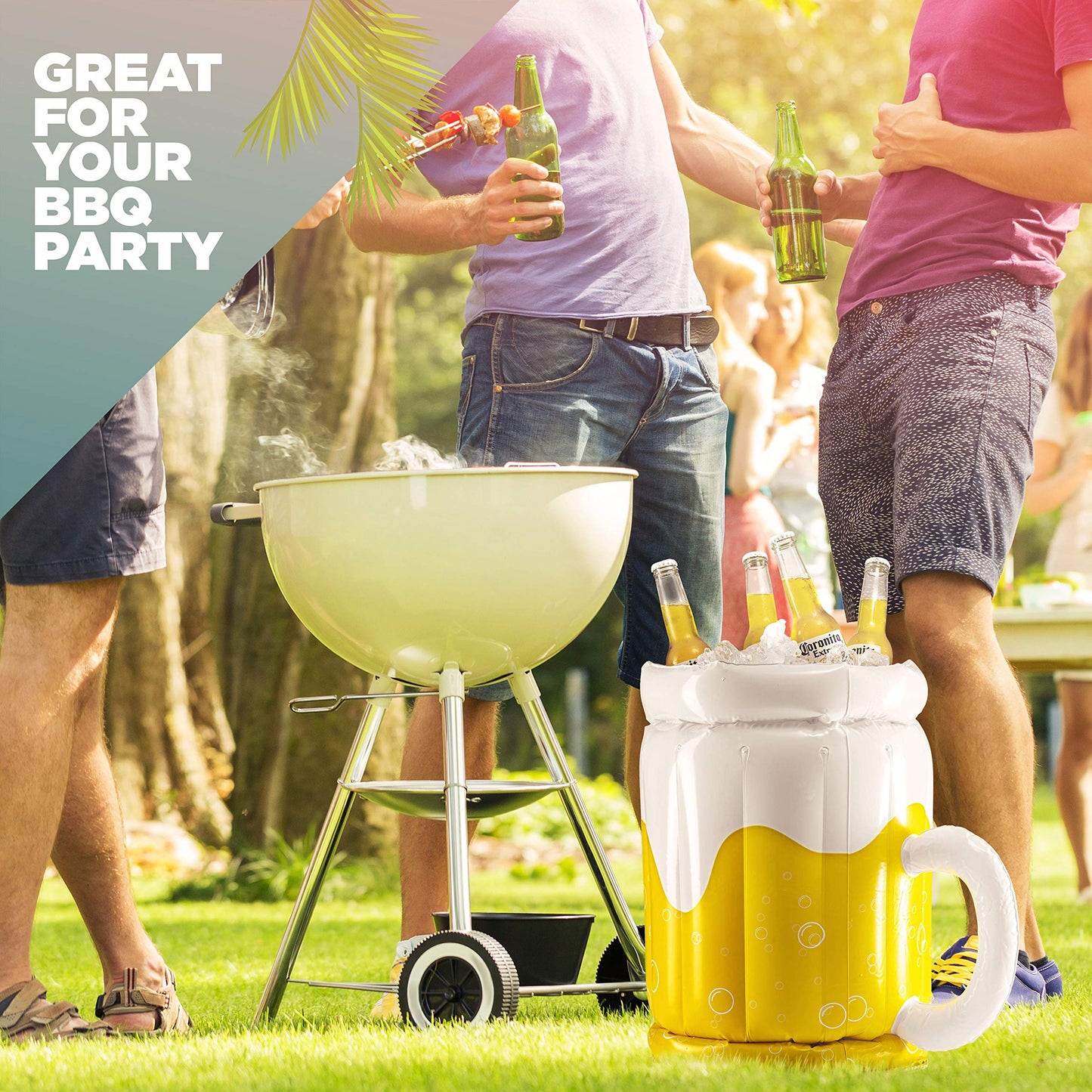 Large Inflatable Beer Mug Cooler Pool Float Drink Cooler for Adults Parties 2 In1 Drink Floatie and Party Supplies Great Toy for Beach Pool and Jacuzzi
