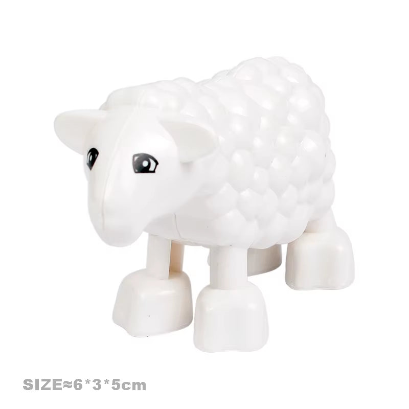 Big Size Building Blocks Cat Dog Pig Rabbit Model Accessories Compatible Bricks Farm Animals Set Assemble Education Toys for Kid