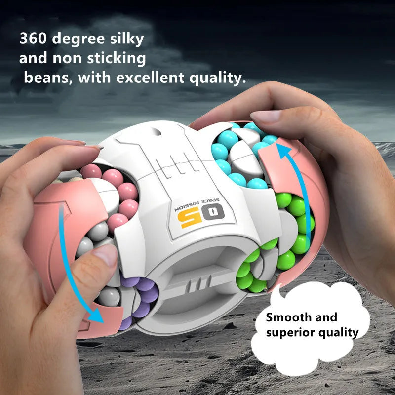 Eight-Sided Rotation Finger Magic Beans Spin Gyro Antistress Fingertip Cube Bead Decompression Puzzles Game for Kids Gifts