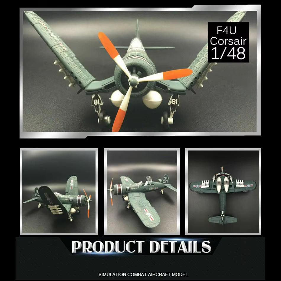 1：48 Britain Spitfire Hurricane F4U Corsair Assemble Fighter Aeroplane Model Combat Airplane Aircraft