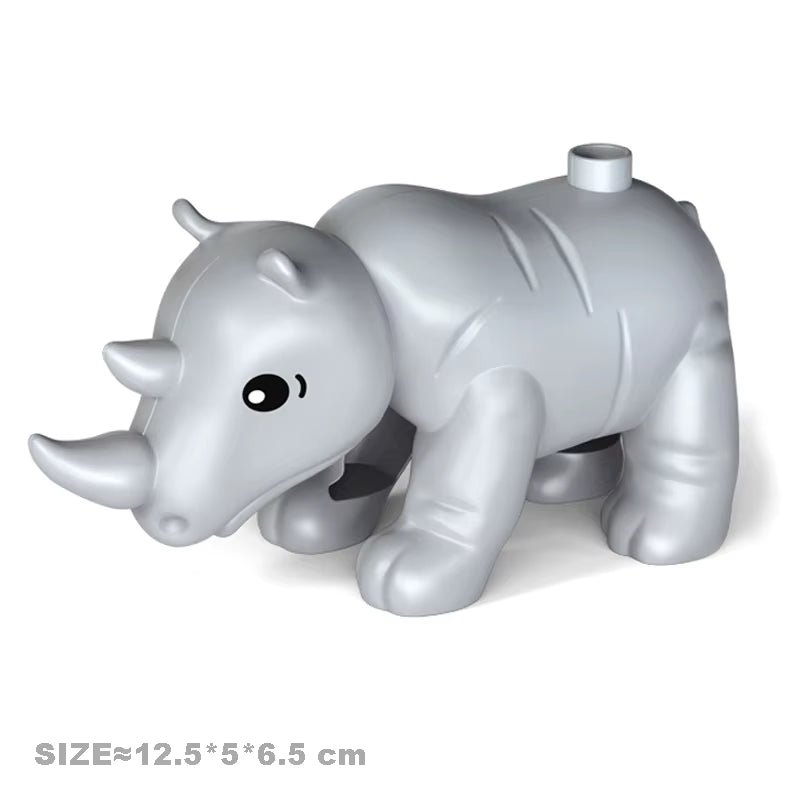 Big Size Building Blocks Cat Dog Pig Rabbit Model Accessories Compatible Bricks Farm Animals Set Assemble Education Toys for Kid