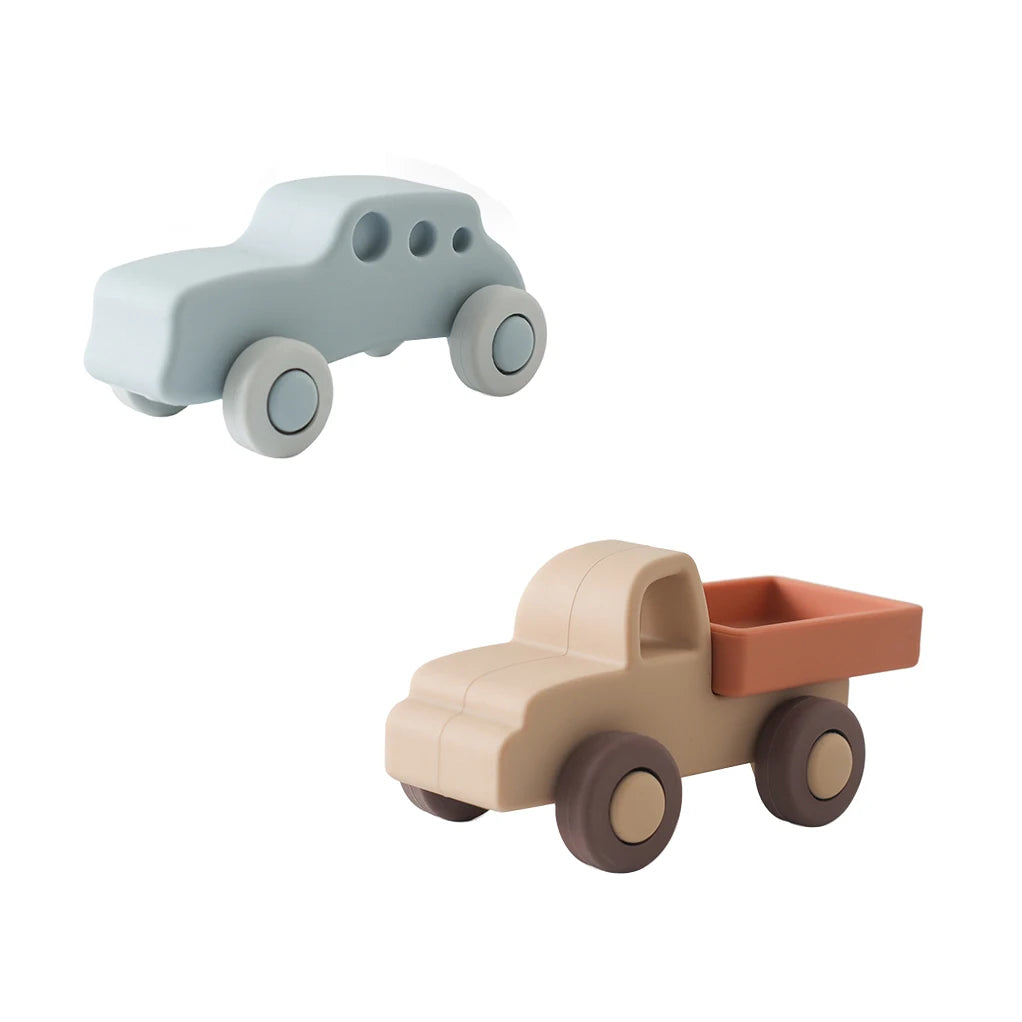 Baby Silicone Car Toys Montessori Baby Things Silicone Baby Teether Toy Car 0 12 Months Newborn Educational Toy Silicone Blocks