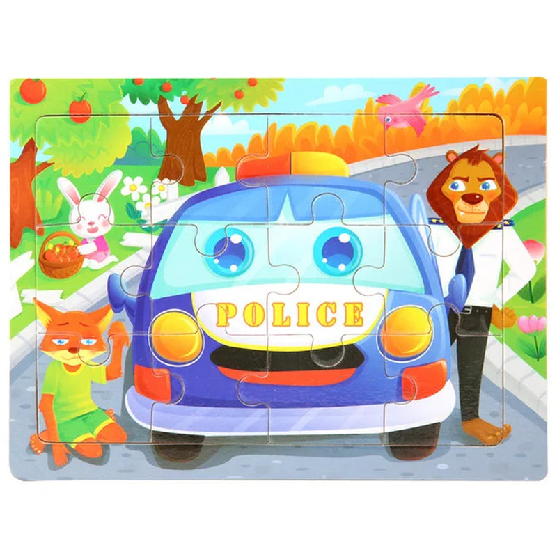 New 30 Pieces Wooden 3D Puzzles Cartoon Animal Jigsaw Puzzle Board Game Preschool Montessori Educational Toys for Children