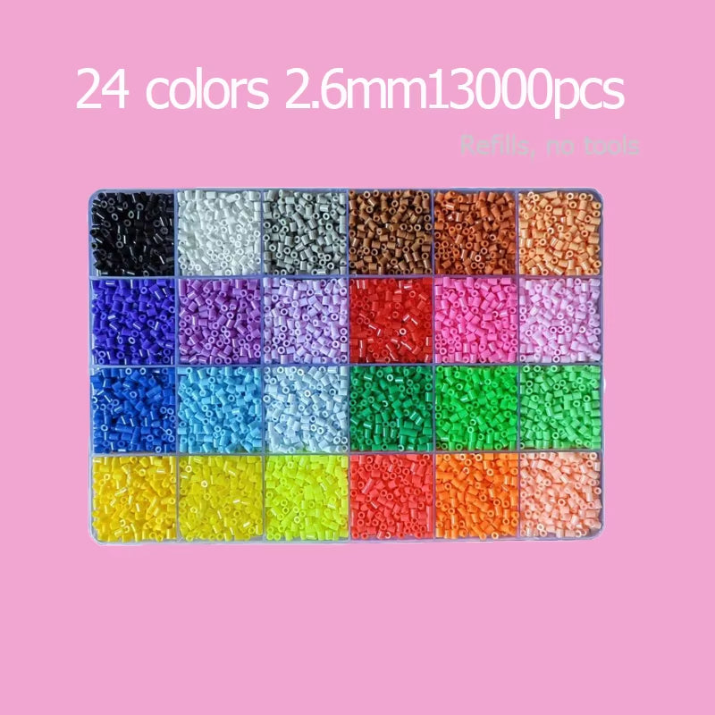 Hama Beads Box Embalagem Thermal Mosaic Ferro Educação Beads, Ironing Beads Fuse Beads Brinquedo DIY, 24 48 72 Cores 2.6MM 5MM