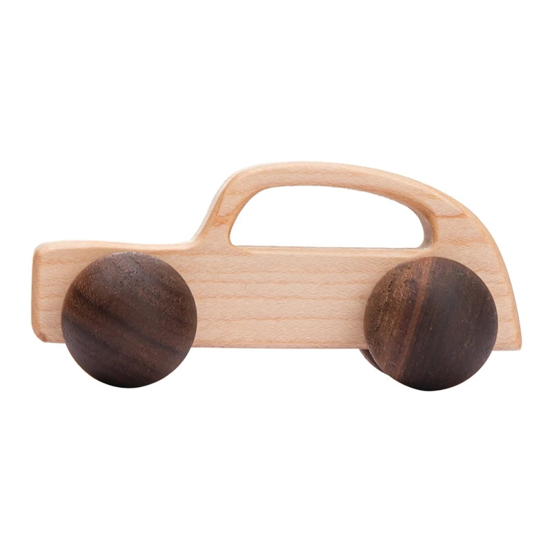 1Pcs Baby Wooden Toys Beech Wood Van Blocks Cartoon Car Montessori Educational Toys Boy Girl Baby 0-12 Months Toys Newborn Gifts