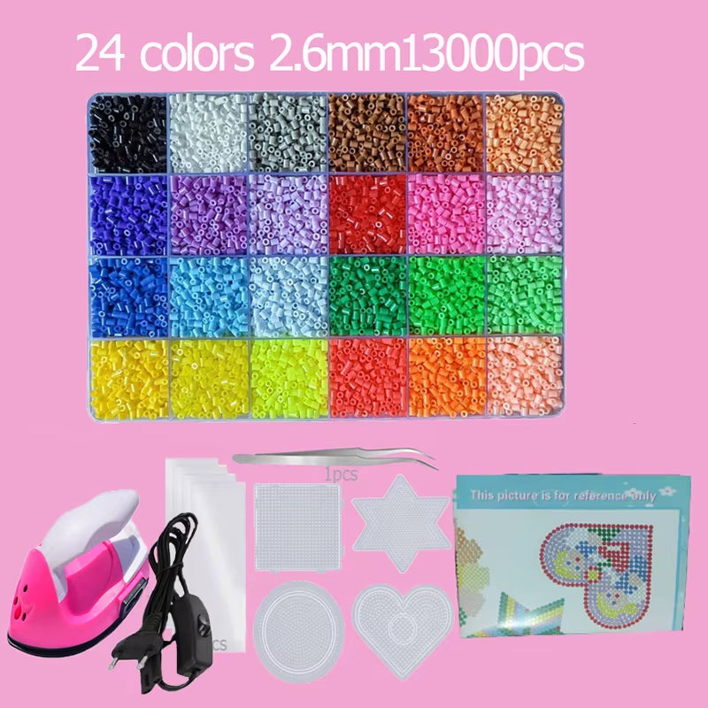 Hama Beads Box Embalagem Thermal Mosaic Ferro Educação Beads, Ironing Beads Fuse Beads Brinquedo DIY, 24 48 72 Cores 2.6MM 5MM