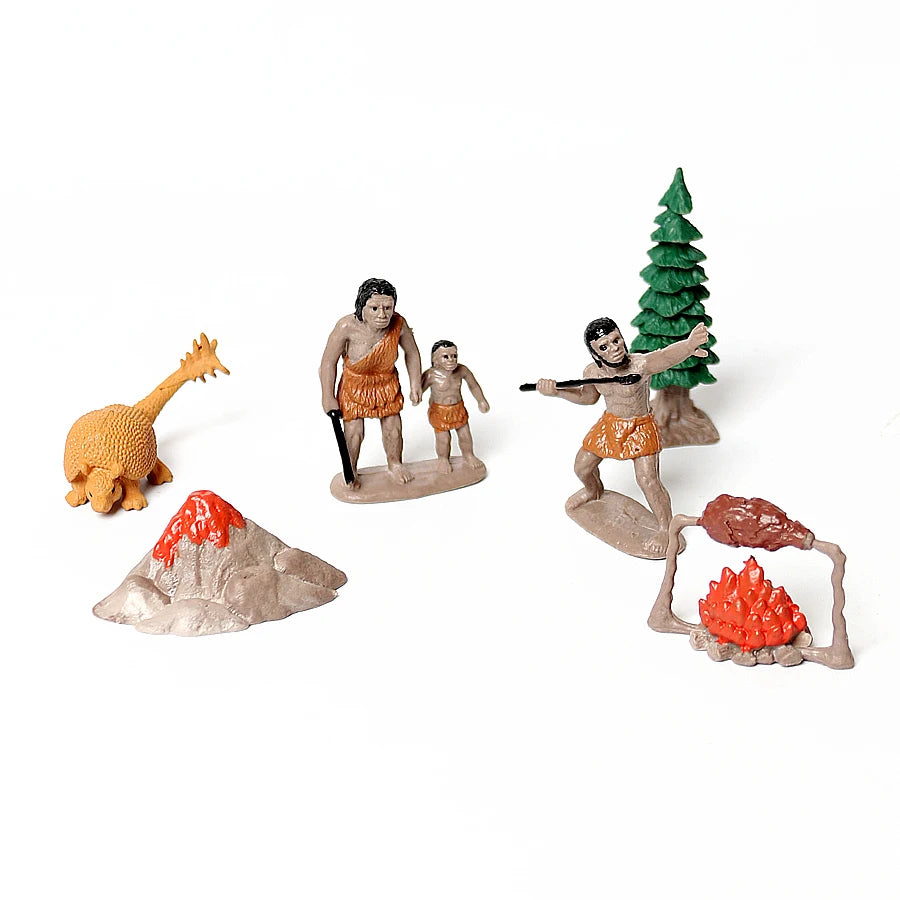 Simulation Human Evolution of Man,Primitive Human Prehistoric Life and Animal Models Historical Educational Figurine Toys