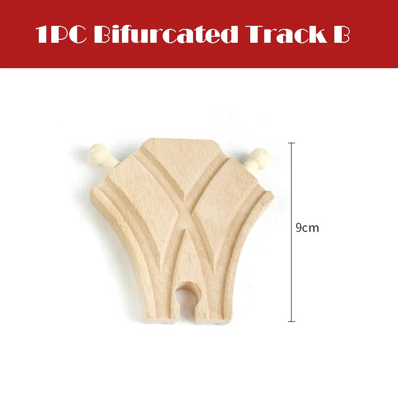New Wooden Train Track Beech Wooden Railway Tracks Accessories Fit for All Brands Wood Tracks Educational Toys for Kids Gift