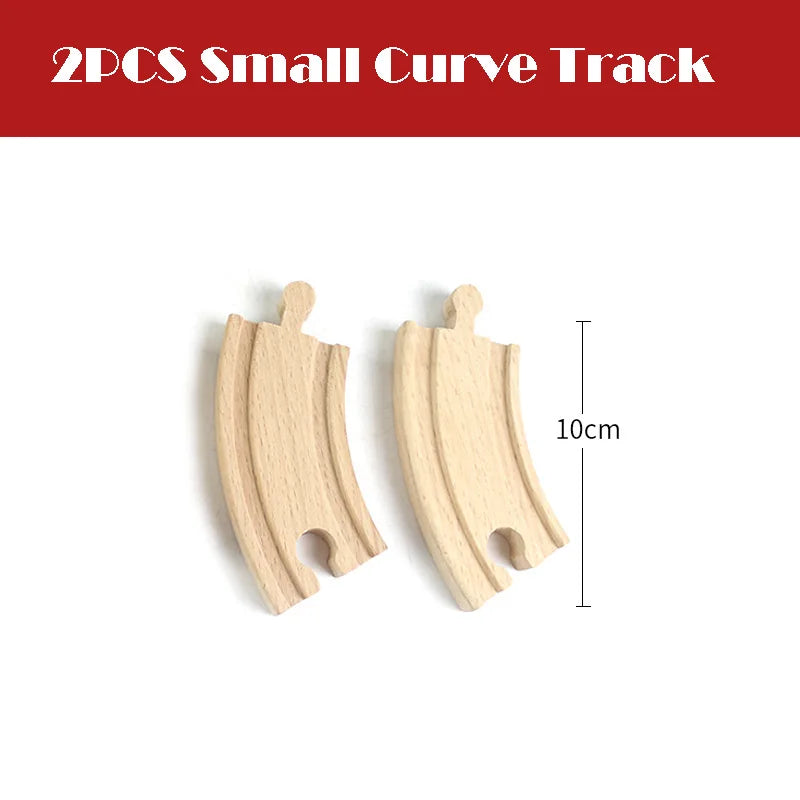 New Wooden Train Track Beech Wooden Railway Tracks Accessories Fit for All Brands Wood Tracks Educational Toys for Kids Gift