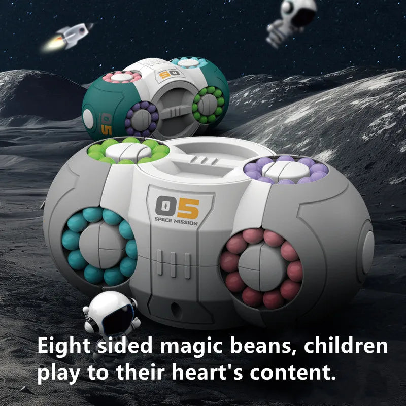 Eight-Sided Rotation Finger Magic Beans Spin Gyro Antistress Fingertip Cube Bead Decompression Puzzles Game for Kids Gifts