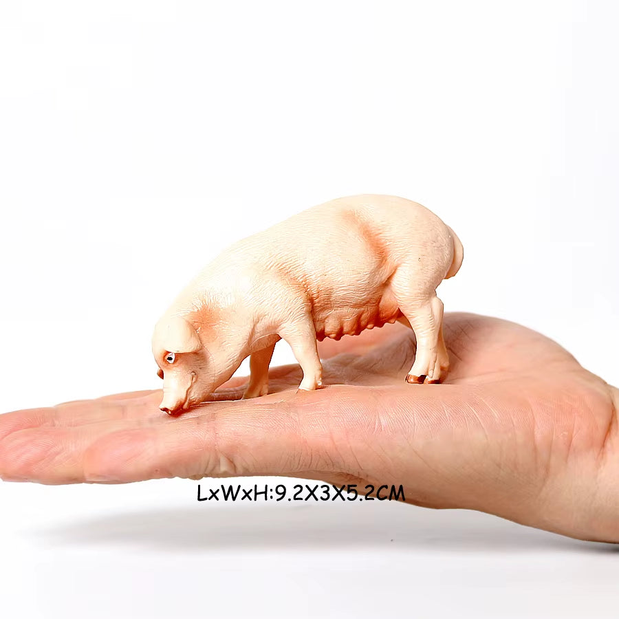 Simulated Wild Boar Pig Model Farm Animal Pig Family Set Figurines Action Figure Educational Toys for Kids Home Decor
