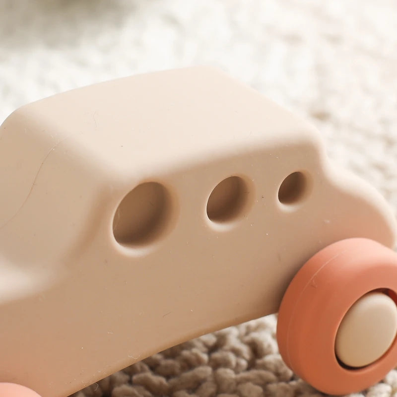 Baby Silicone Car Toys Montessori Baby Things Silicone Baby Teether Toy Car 0 12 Months Newborn Educational Toy Silicone Blocks