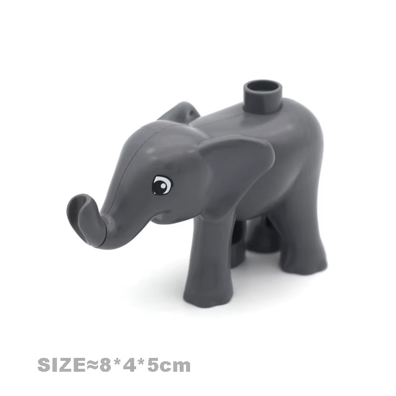Big Size Building Blocks Cat Dog Pig Rabbit Model Accessories Compatible Bricks Farm Animals Set Assemble Education Toys for Kid