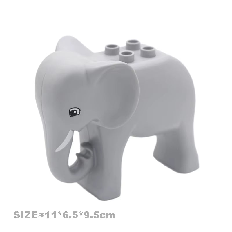 Big Size Building Blocks Cat Dog Pig Rabbit Model Accessories Compatible Bricks Farm Animals Set Assemble Education Toys for Kid