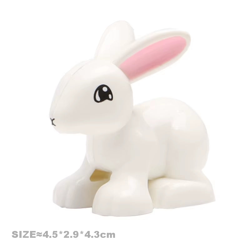 Big Size Building Blocks Cat Dog Pig Rabbit Model Accessories Compatible Bricks Farm Animals Set Assemble Education Toys for Kid