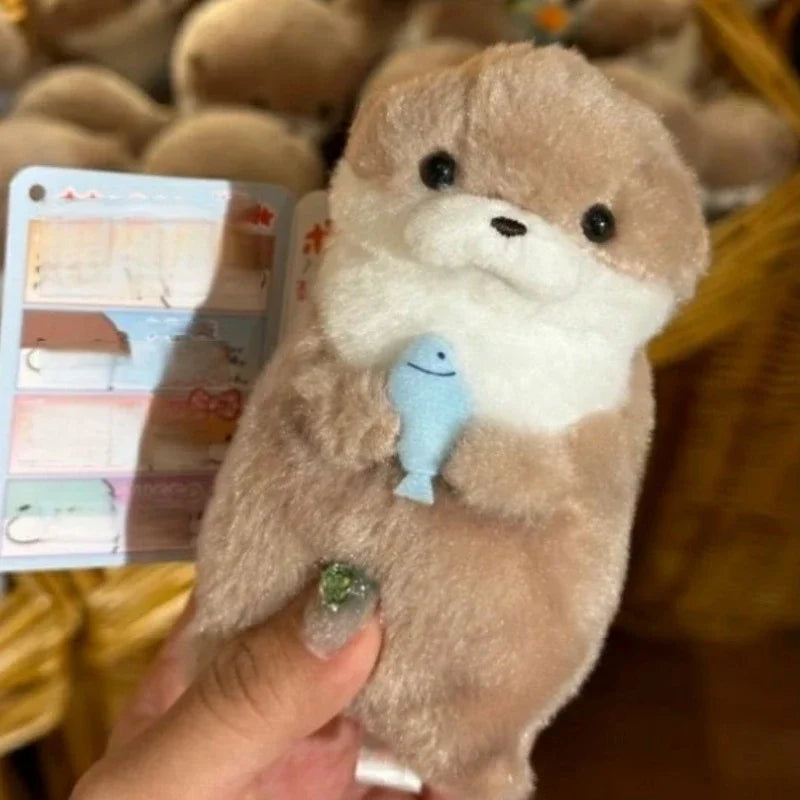New 11Cm Otter Doll Cute Little Otter Little Animal Plush Toy Cute Internet Red Wind Mini Doll Table Decoration Christmas Gift