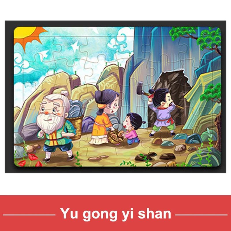 New 30 Pieces Wooden 3D Puzzles Cartoon Animal Jigsaw Puzzle Board Game Preschool Montessori Educational Toys for Children