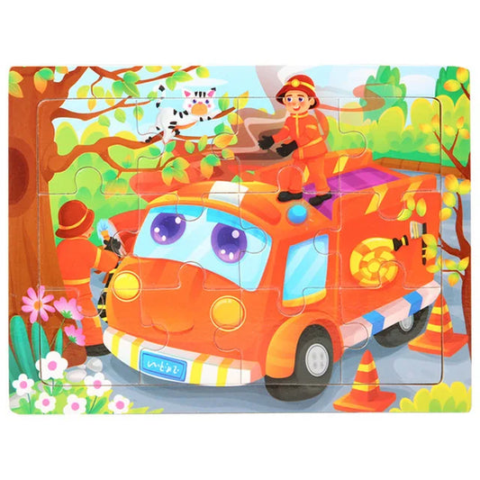 New 30 Pieces Wooden 3D Puzzles Cartoon Animal Jigsaw Puzzle Board Game Preschool Montessori Educational Toys for Children