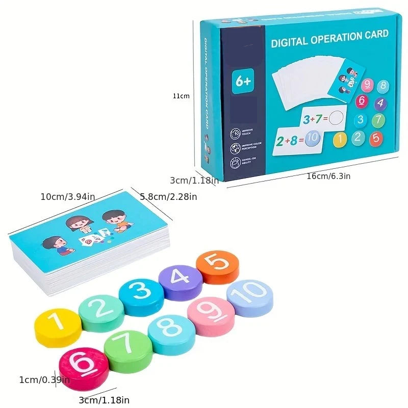 Kids Montessori Math Toys Arithmetic Card Matching Games Addition Subtraction Parish Early Educational Counting Toys for Kid