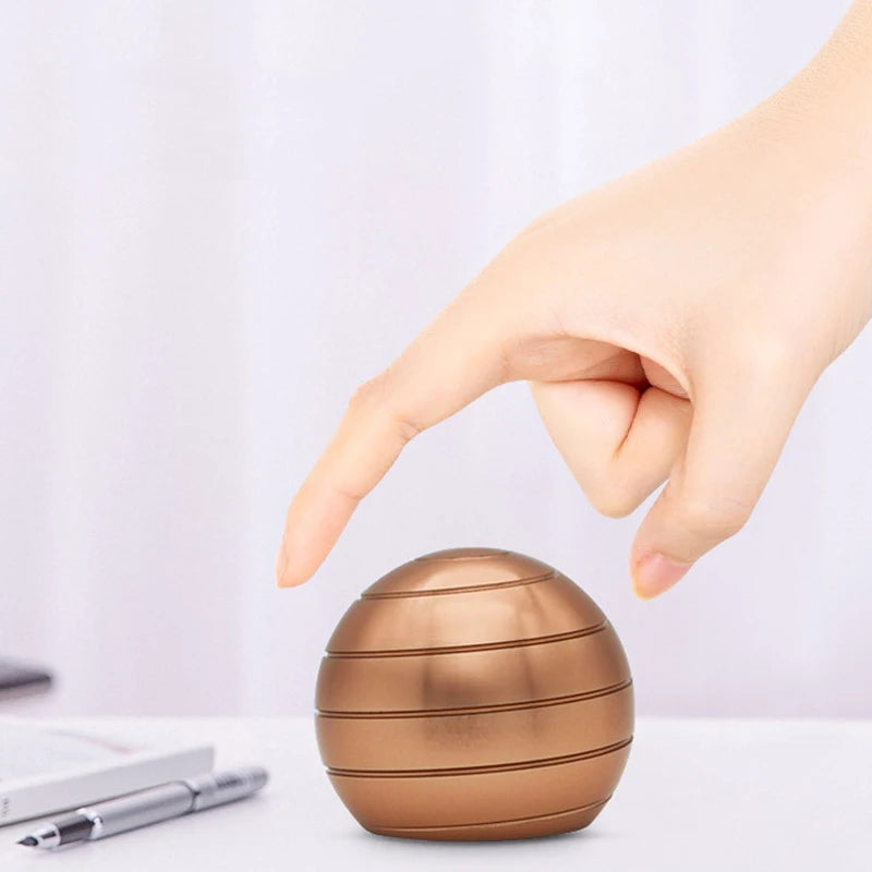 Adult Desktop Stress Relief Metal Toy Aluminum Alloy Decompression Hypnosis Rotary Gyro Fingertip Toy Kinetic round Spinner Gift